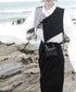 Asymmetric Houndstooth Ribbon Vest